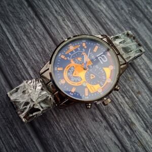 Eyros 42mm Stylish Orange Black & Blue Mens Watch